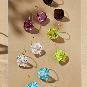 NWT floating crystal earrings clear Anthropologie 14k gold plated